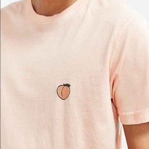 {AceApparel} easy fit embroidery peach tee